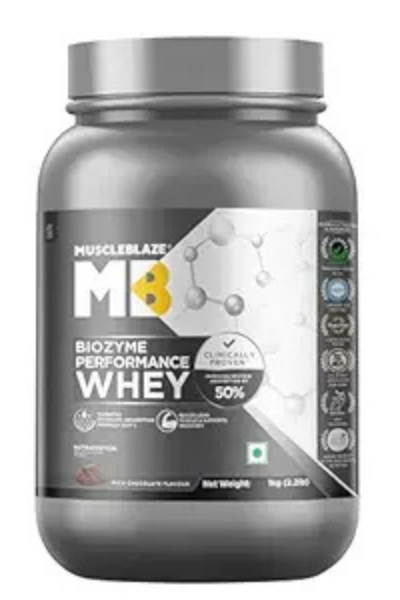 Muscle Blaze Biozyme Performance is the **Best Whey Protein** for fitness enthusiasts, providing high-quality protein, enhanced digestion, and delicious chocolate flavor to support muscle growth, faster recovery, and overall performance improvement.